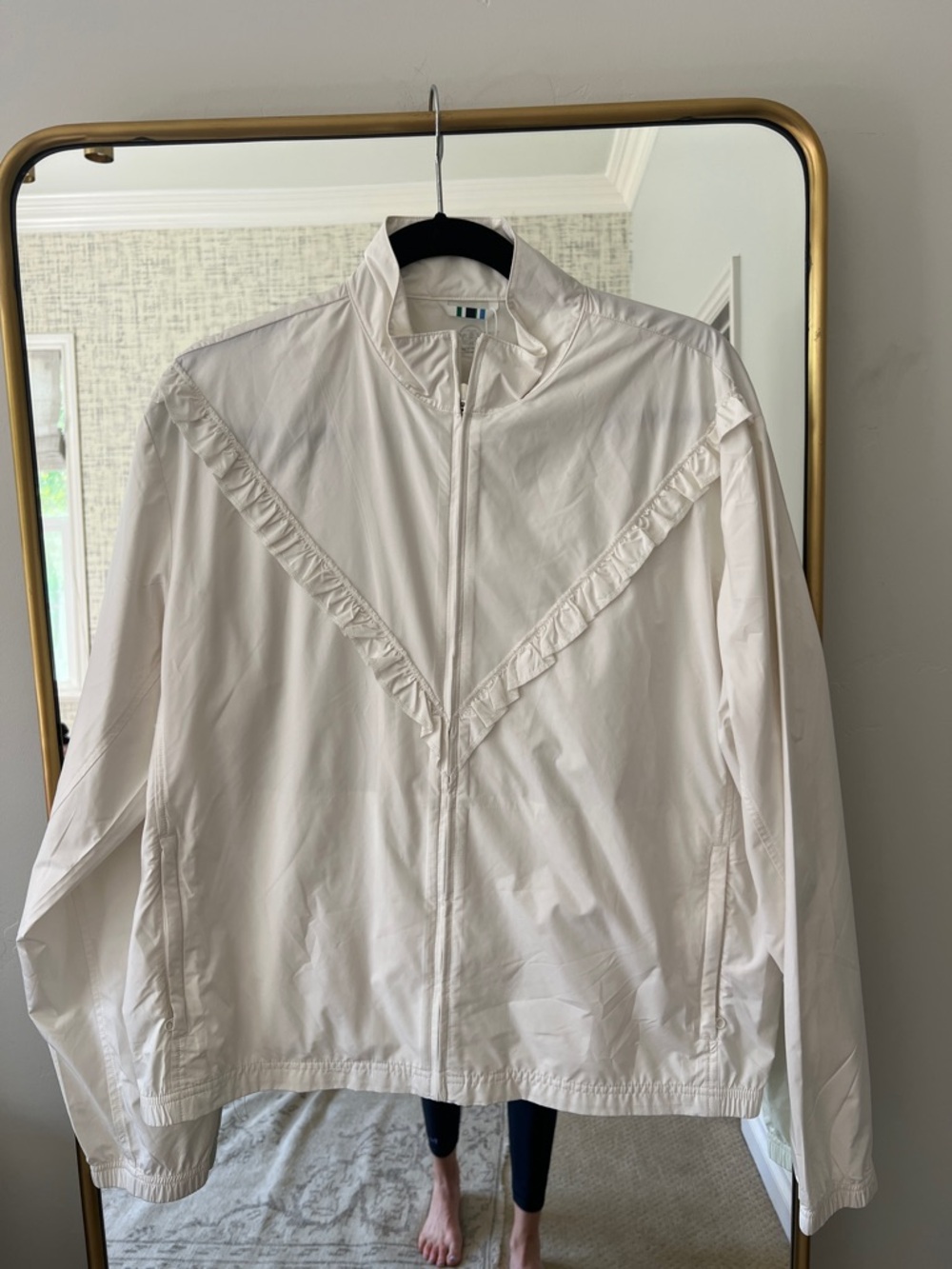 Tory Sport White Zip-Front Jacket with Subtle Trim